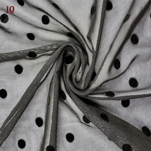 Tissu en <span class=keywords><strong>maille</strong></span> extensible à pois, tissu floqué à haute résistance, <span class=keywords><strong>maille</strong></span> polyammonia floquée, tissu pelucheux pour robe de <span class=keywords><strong>femme</strong></span> - Product Image 1