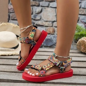 Sandalias planas de cuero PU para mujer, ligeras, de verano, con punta abierta, suela de goma, diseño moderno. - Product Image 4