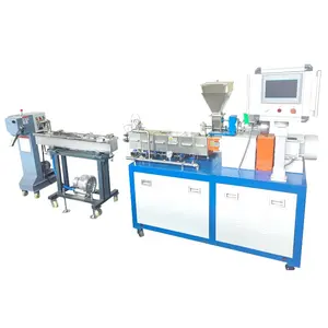 Small compound plastic pellet twin screw extruder machine