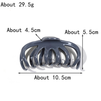 Vente en gros de grandes pinces à cheveux en forme de citrouille 10,5 cm, pince à cheveux en gelée de couleur pour femmes, pince à cheveux creuse brillante, accessoires pour cheveux