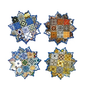 Posavasos Redondos de Corcho y Cerámica con Diseño Mandala Bohemio, Resistentes al Calor y Antideslizantes, para Mesa de Comedor, Personalizables - Product Image 5