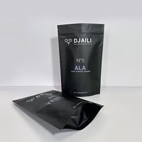 Op maat gemaakte zwarte Mylar zakken, matte ziplock plastic verpakkingen, voedselbewaarzakken, geurdicht, hersluitbaar, Mylar zakken, staande pouch