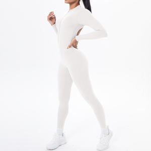 Combinaison de sport sexy sans manches pour femme, grande taille, dos nu, effet froncé aux fesses, idéale pour le fitness et le yoga - Product Image 2