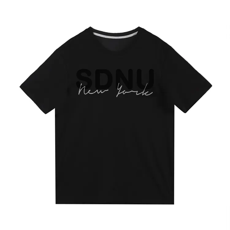 Camisetas de cuello redondo personalizadas para hombre, ropa básica de algodón 100%, color negro, de verano, OEM