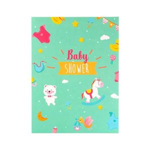 Carte de vœux 3D pliable en plastique découpée au laser, 150x200mm, sérigraphiée pour baby shower - Product Image 3