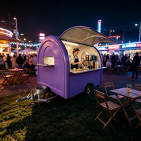 Camion de restauration HANYI avec cuisine complète, mini-chariot à café et desserts avec vitrine réfrigérée, gaufrier pour les startups