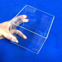 Urna de cristal de cuarzo cuadrado transparente Crisol de cristal de cuarzo cuadrado