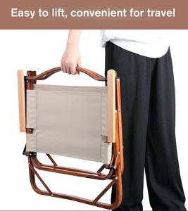 Sillas Plegables Portátiles para Acampar al Aire Libre, <span class=keywords><strong>Silla</strong></span> de <span class=keywords><strong>Playa</strong></span> Ultraligera <span class=keywords><strong>con</strong></span> Mango de Madera para Picnic, Jardín, Ocio, Parque, Pesca - Product Image 5