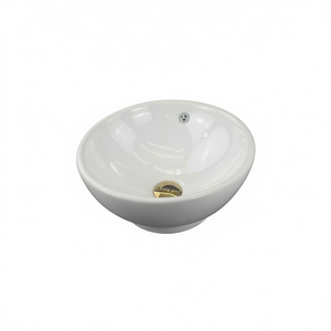 Ceramic <b>Basin</b> Round Vessel Sink Glossy Finish Modern Design Bathroom Accessory - Product Image 1