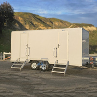 Remorque de toilettes portable de luxe 7-10 postes, style moderne, grande remorque de toilettes, remorque de salle de bain pour événements en plein air