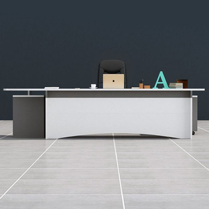 Ensemble de bureau et chaise de direction moderne LS avec matériau MDF, niveau E1, garantie 5 ans, design minimaliste et moderne - Product Image 4