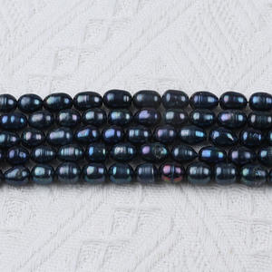 Perlas de Agua Dulce Naturales Hechas a Mano de Zhuji, 8-9 mm, Forma de Arroz Negro, Orificio Recto, Coloridas, para Manualidades, Perlas Sueltas - Product Image 4