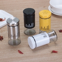 Ensemble de bouteilles en verre transparentes rondes vides de 5 oz (150 ml) pour assaisonnement, sel, poivre, poudre, barbecue, avec couvercle à saupoudrage intégré