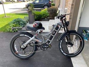 Bicicleta Eléctrica de Montaña con Llantas Anchas, Bicicleta Eléctrica con Suspensión Trasera para Ciclismo al Aire Libre - Product Image 1