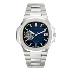 Nouvelle montre à mouvement mécanique NH38, cadran creux de 41 mm avec bracelet en acier inoxydable et affichage à aiguilles - Product Image 4