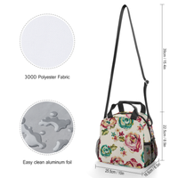 Sac isotherme réutilisable imperméable en polyester imprimé pour repas d'été, sacs isothermes pour l'école, sac de rangement alimentaire pour étudiants, sac à main pour femmes et adultes