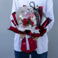 Bouquet de roses éternelles en gros, mini-bouquet de ballons, bouquet de grandes roses préservées en acrylique de qualité A pour la Saint-Valentin et la Fête des Mères