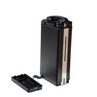 Boîtier de batterie pour vélo électrique ALX113 36V-72V compatible 18650/21700 en ABS+alliage d'aluminium, résistant aux chocs, économique, vide, type Silver Fish