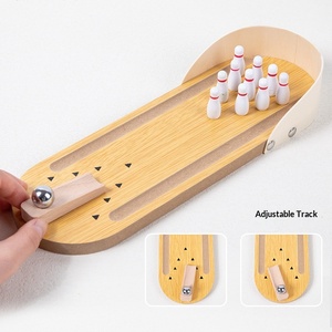 Vente en gros d'usine, jouets <span class=keywords><strong>de</strong></span> <span class=keywords><strong>bowling</strong></span> en bois éducatifs pour enfants, jeu <span class=keywords><strong>de</strong></span> table interactif parent-enfant, 4-6 ans, EN71 - Product Image 1