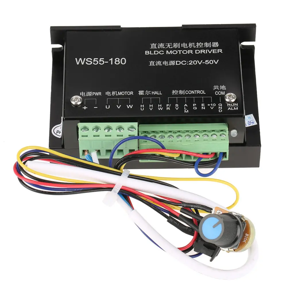 Controlador sem escovas para motor WS55-180 20V-50V CNC e eixo BLDC