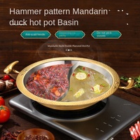 Panci Sup Bebek Mandarin Pedas Klasik Multifungsi Bahan Stainless Steel 304 Komersial, Lapisan Anti Lengket, Aman untuk Mesin Cuci Piring