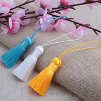 Flecos de borla de seda gorda corta de 5cm, borla de costura, borlas de llave para colgante DIY, accesorios de cortina embellecedores