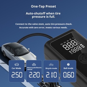 Pompe à air portable sans fil 12V multifonctionnelle pour <span class=keywords><strong>voiture</strong></span> et moto, <span class=keywords><strong>gonfleur</strong></span> de pneus d'urgence noir - Product Image 4