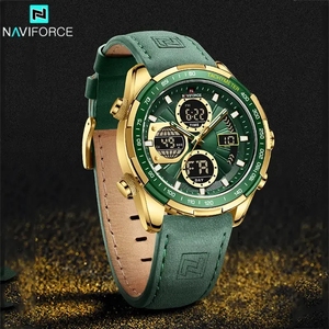 นาฬิกา <span class=keywords><strong>NAVIFORCE</strong></span> 9197 รุ่นใหม่สำหรับผู้ชาย สายหนัง นาฬิกาทหาร นาฬิกากีฬา กันน้ำ นาฬิกาควอตซ์ นาฬิกาข้อมือโครโนกราฟ นาฬิกาผู้ชาย - Product Image 5