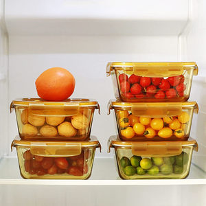 Contenedor Cuadrado de Vidrio Borosilicato Antiescaldaduras al por Mayor con Tapa Hermética de Cierre a Presión para Alimentos, Despensa de Cocina, Logotipo Personalizado - Product Image 3
