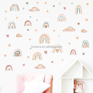 Commercio all'ingrosso arcobaleno stelle e adesivi da parete del sole simpatico cartone animato fai da te carta da parati autoadesiva per soggiorno camera da letto per la decorazione della casa - Product Image 2