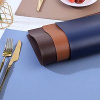 Set de table individuel en cuir haut de gamme, résistant à l'huile, anti-brûlure, isolant, double face, écologique, durable, luxe léger