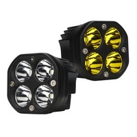 Lampe de travail automobile RUNLAI PZ2178 haute puissance à 4 LED jaunes, 6000 lumens, 12V, super luminosité, lampe spot universelle pour tracteur routier, camion