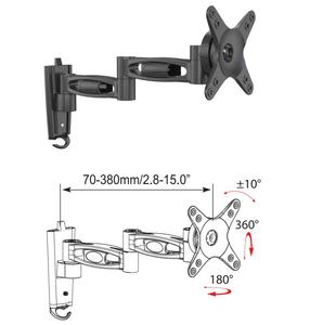 Supporto <span class=keywords><strong>TV</strong></span> LCD Retrattile in Lega di Alluminio 15-27\", <span class=keywords><strong>Braccio</strong></span> <span class=keywords><strong>Lungo</strong></span> Rotante, Supporto Monitor Moderno L39, VESA 75/100mm, Carico 15kg, Inclinabile - Product Image 3
