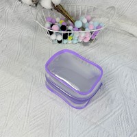Pochette de toilette mini en PVC transparent personnalisée, avec fermeture éclair, multicolores, petite, pour femmes et filles, pour le rangement quotidien