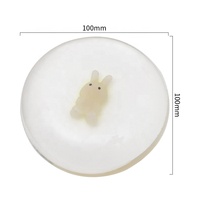 Tapis de souris rond transparent Kawaii en gel, motif dessin animé, avec repose-poignet, 100x100mm, pour le gaming, la maison et le bureau