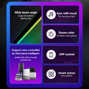 Lámpara de Pie LED RGBIC con Cambio de Color, Lámpara de Ambiente de Esquina con Trípode para Decoración de Interiores, con Control Remoto por Aplicación - Product Image 3