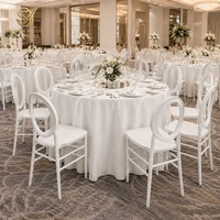 Moderne Polycarbonat Weiße Chavari Hochzeitsstühle Abnehmbare Bankettstühle für Veranstaltungen Partys Restaurants Hotels