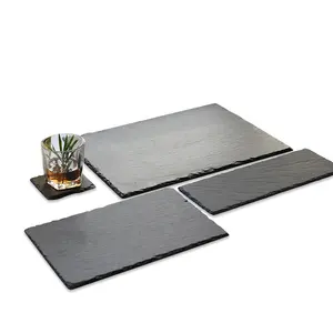 New design stone natural slate stone kitchenware with accessories slate cheese boards