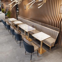 Vente en gros de meubles de table carrée pour café, fast-food, personnalisée, en métal, marbre, commerciale, moderne, pour restaurant