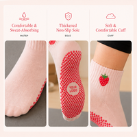 Chaussettes de yoga pour femmes personnalisées, mi-mollet, antidérapantes, à séchage rapide, respirantes, avec revers, pour la danse sur sol et le fitness en intérieur