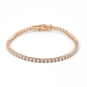 Joyería Personalizada MSB-549, Cadena de Pulsera de Diamantes de Laboratorio en Forma Redonda de Oro de 14K - Product Image 5