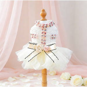 PETCIRCLE Pet Circle Spring and Autumn Pet Clothing Small Dog Puppy <b>Cat</b> <b>Clothes</b> 3D Floral Scented Skirt - Product Image 1