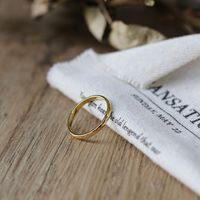 Hochglanz polierter minimalisti scher Schmuck Dünner Ring 2mm 4mm Titan Edelstahl Einfacher leerer Goldring für Frauen
