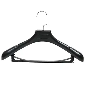 Factory Shop Wholesale Laundry Plastic Black Non Slip Gold Custom Clothes Suit Clothing Coat Hook Hanger Plastic