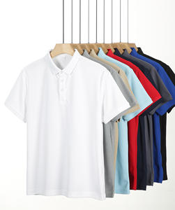 Chemises polo personnalisées pour hommes et femmes, en coton et polyester, couleur unie, manches courtes, séchage rapide, pour le golf, t-shirts décontractés pour adultes - Product Image 1