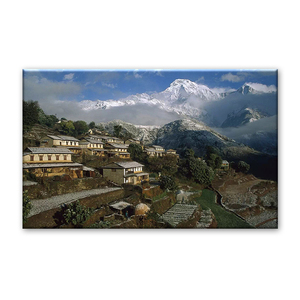 Hermosas Pinturas de Paisajes del Pueblo Nepalí, Himalaya Nepalí, sobre Lienzo, para Decoración de Hoteles - Product Image 4