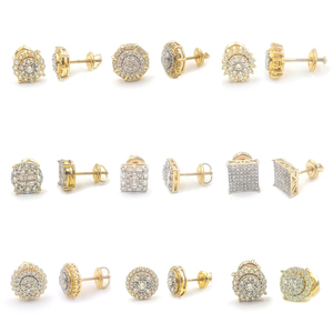 Fine Jewelry Hotsale 10K 14K 18K Real <strong>Solid</strong> <strong>Gold</strong> <strong>Earring</strong> Natural Diamond Round Cut Screw Back Stud <strong>Earring</strong> Jewelry for Women Men - Product Image 4
