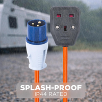 Câble adaptateur de raccordement électrique pour camping-car 0,35 m 16 A 230 V 3 broches CEE vers prise de courant 13 A UK BS 1 voie