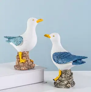 地中海风格海鸥模型装饰创意微景观装饰树脂工艺品
