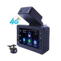 Mini caméra embarquée 4G 4K de 3 pouces avec option GPS, connexion Wi-Fi et application, électronique automobile, DVR bidirectionnel